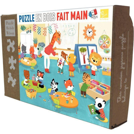 Puzzle Michèle Wilson en bois d'environ 12 pièces, vive la maternelle - Ma Rentrée Facile