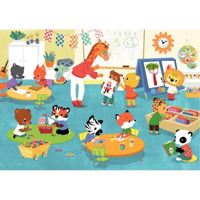 Puzzle Michèle Wilson en bois d'environ 12 pièces, vive la maternelle - Ma Rentrée Facile