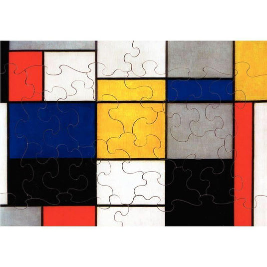 Puzzle Michèle Wilson en bois d'environ 24 pièces, COMPOSITION 123 de MONDRIAN - Ma Rentrée Facile