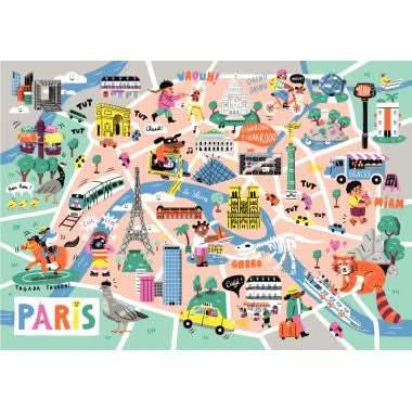 Puzzle en bois d'environ 50 pièces, balade à Paris - Ma Rentrée Facile