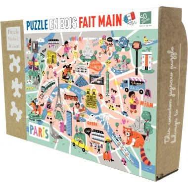 Puzzle en bois d'environ 50 pièces, balade à Paris - Ma Rentrée Facile