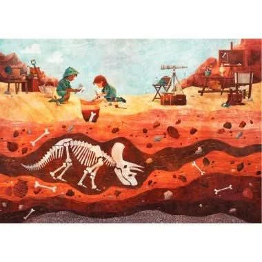 Puzzle en bois d'environ 50 pièces, la fouille des dinosaures - Ma Rentrée Facile