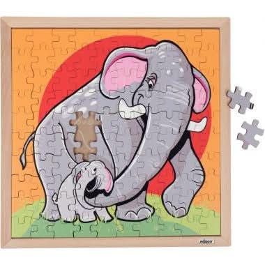 Puzzle en bois de 100 pièces, les éléphants - Ma Rentrée Facile