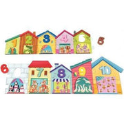 Puzzle encastrement XXL, les maisons de 1 à 10 GOULA - Ma Rentrée Facile