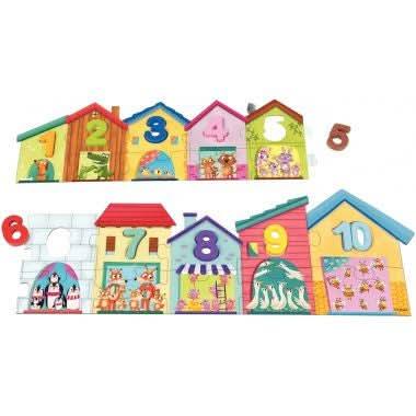 Puzzle encastrement XXL, les maisons de 1 à 10 GOULA - Ma Rentrée Facile