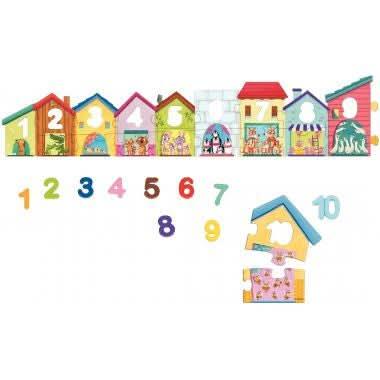 Puzzle encastrement XXL, les maisons de 1 à 10 GOULA - Ma Rentrée Facile