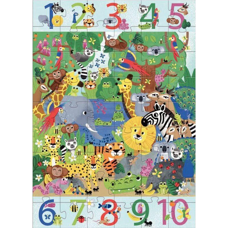 Puzzle géant de 1 à 10, la jungle - Ma Rentrée Facile