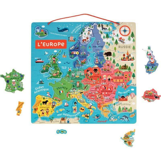 Puzzle magnétique 40 pièces, l'Europe, JANOD - Ma Rentrée Facile