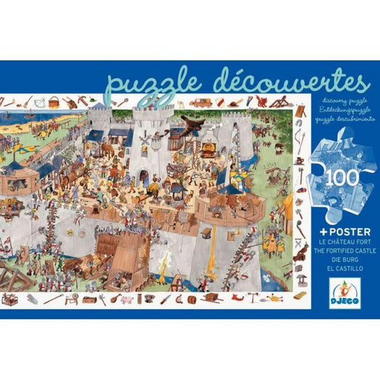Puzzle observation de 100 pièces sur le thème du château fort - Ma Rentrée Facile