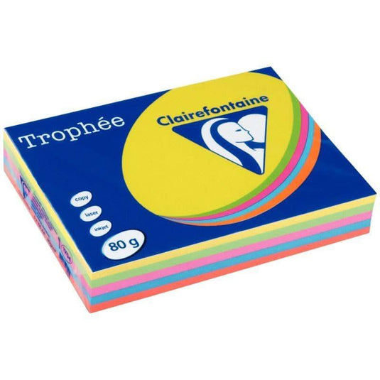 Ramette de 500 feuilles de papier 80g de format A3 assortis intense TROPHEE CLAIREFONTAINE - Ma Rentrée Facile
