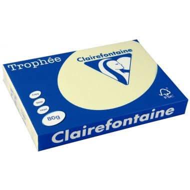 Ramette de 500 feuilles de papier 80g de format A3 canari TROPHEE CLAIREFONTAINE - Ma Rentrée Facile