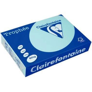 Ramette de 500 feuilles de papier 80g de format A4 bleu alizé TROPHEE CLAIREFONTAINE - Ma Rentrée Facile
