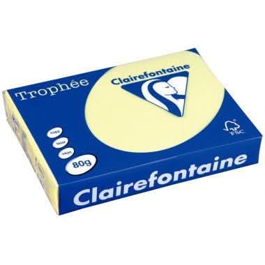 Ramette de 500 feuilles de papier 80g de format A4 canari TROPHEE CLAIREFONTAINE - Ma Rentrée Facile