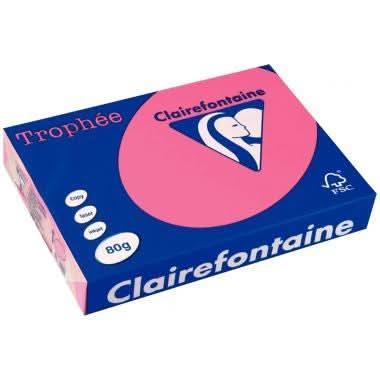 Ramette de 500 feuilles de papier 80g de format A4 fuchsia TROPHEE CLAIREFONTAINE - Ma Rentrée Facile