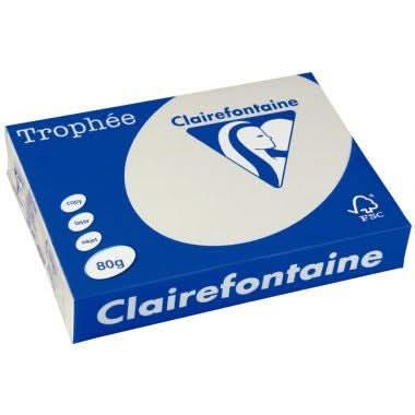 Ramette de 500 feuilles de papier 80g de format A4 gris Perle TROPHEE CLAIREFONTAINE - Ma Rentrée Facile