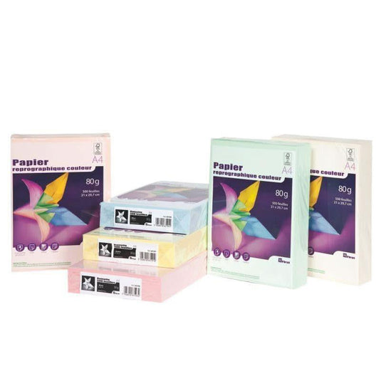 Ramette de 500 feuilles de papier 80g de format A4 saumon FIRST - Ma Rentrée Facile