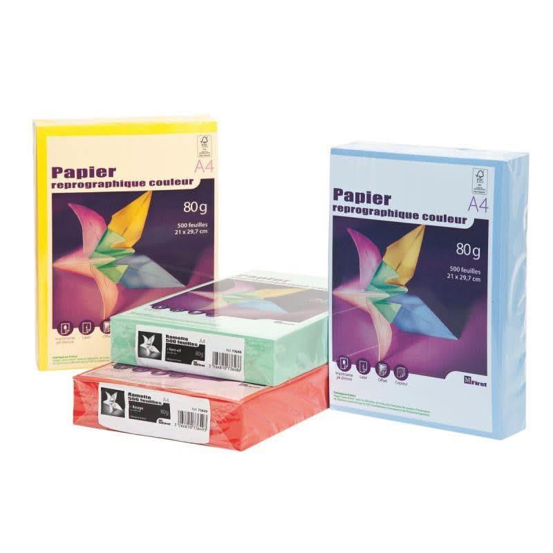 Ramette de 500 feuilles de papier 80g de format A4 vert vif FIRST - Ma Rentrée Facile