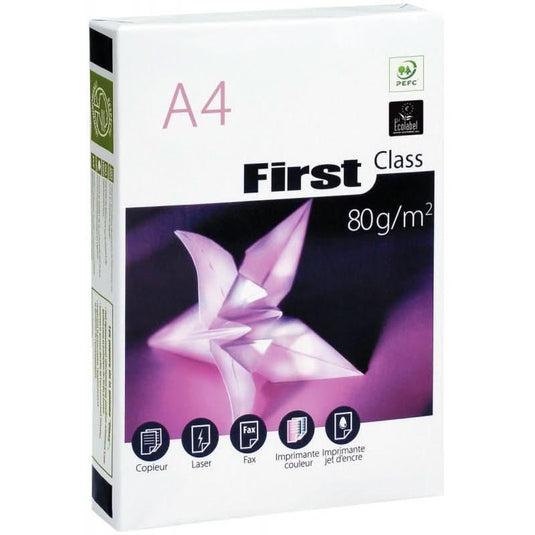 Ramette de 500 feuilles de papier blanc 80g de format A4 FIRST - Ma Rentrée Facile