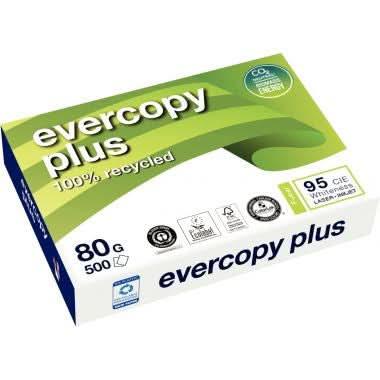 Ramette de 500 feuilles de papier blanc 80g recyclé, A4 EVERCOPY PLUS - Ma Rentrée Facile