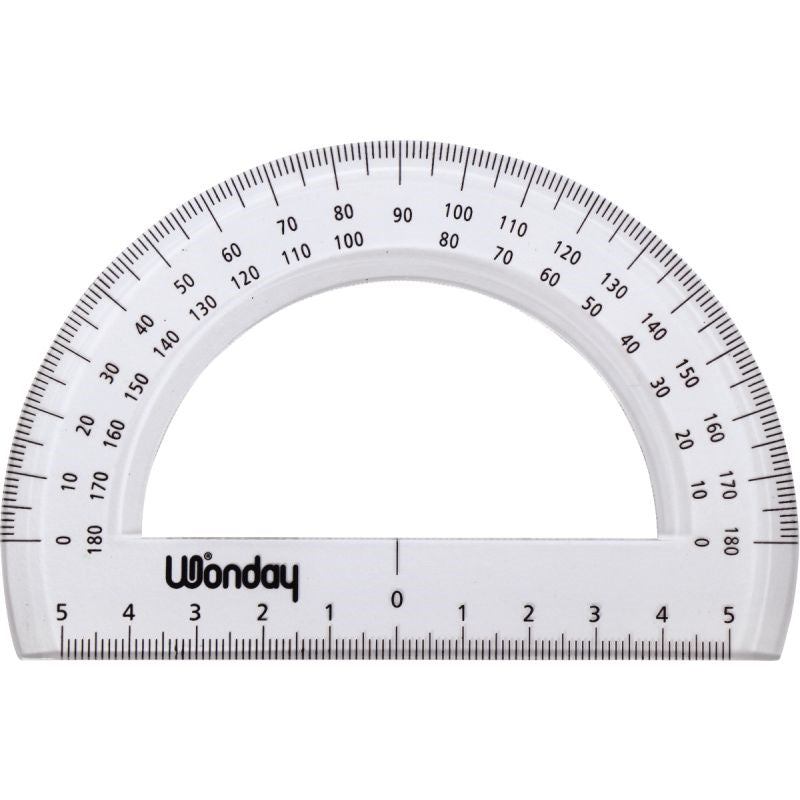 Rapporteur cristal gradué 180°, 12cm