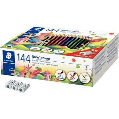Recharge classpack 144 crayons de couleur Noris dont 12 crayons + 3 taille-crayons offerts - Ma Rentrée Facile