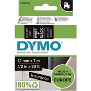 Recharge DYMO D1, 12 mmx7m, blanc sur noir - Ma Rentrée Facile