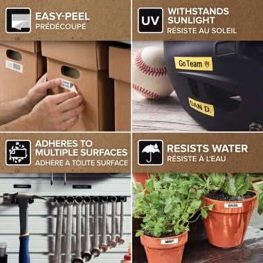 Recharge DYMO D1, 12 mmx7m, blanc sur noir - Ma Rentrée Facile