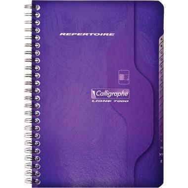 Répertoire spirale 14,8x21, 180 pages, 5x5, 70g, Coloris aléatoires, Calligraphe - Ma Rentrée Facile