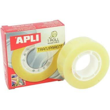 Rouleau adhésif transparent 19 mm x 33 m APLI - Ma Rentrée Facile
