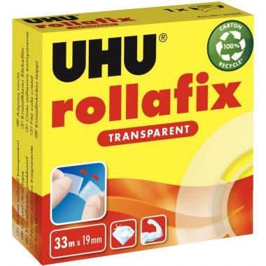 Rouleau adhésif transparent 19mm x 33m Rollafix UHU - Ma Rentrée Facile