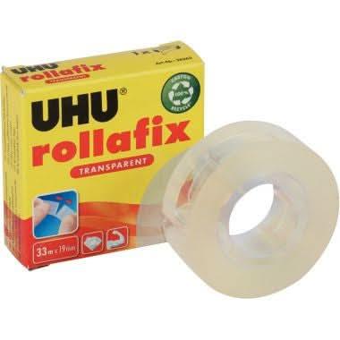 Rouleau adhésif transparent 19mm x 33m Rollafix UHU - Ma Rentrée Facile