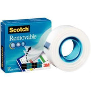 Rouleau d'adhésif invisible repositionnable 19 mm x 33 m Scotch Removable - Ma Rentrée Facile
