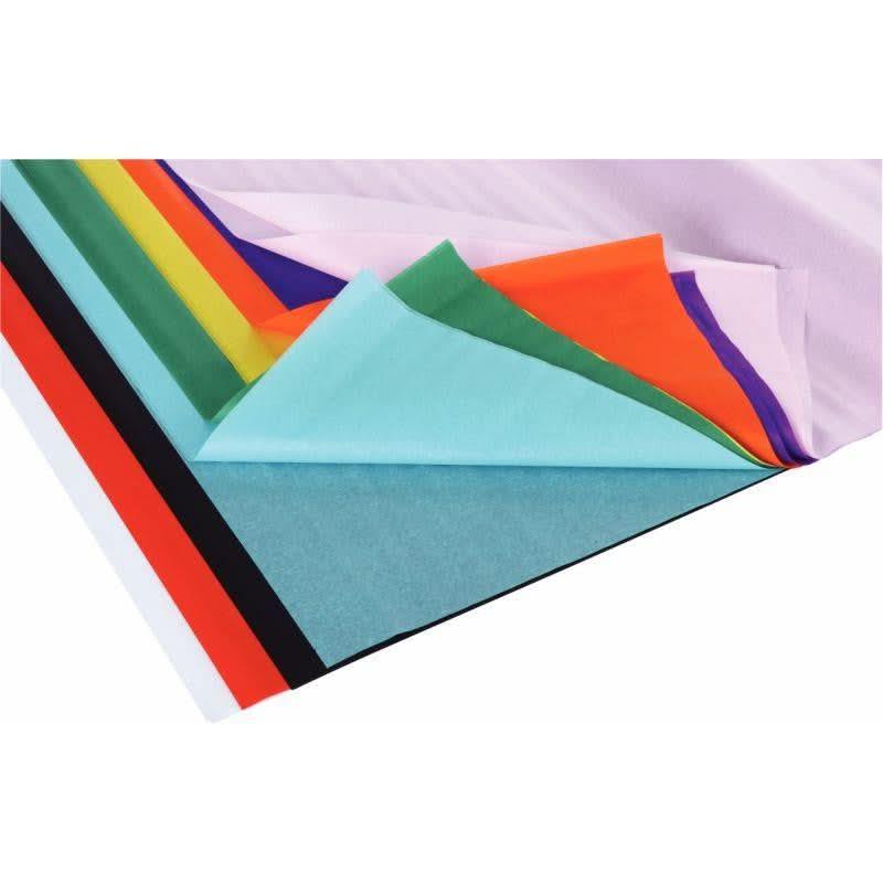 Rouleau de 24 feuilles de papier de soie 50 x 75 cm couleurs assorties - Ma Rentrée Facile