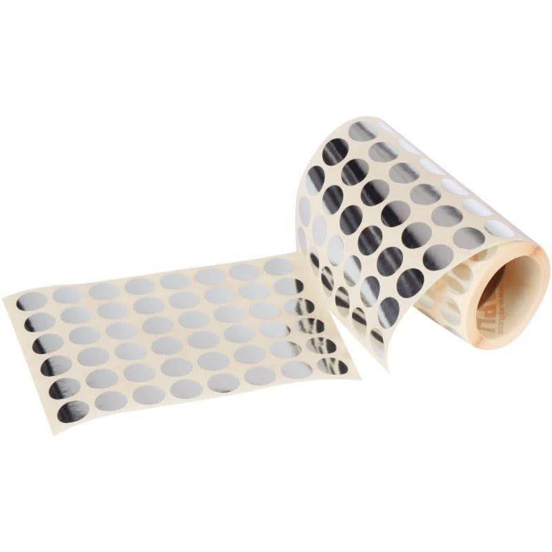 Rouleau de 2832 gommettes rondes diamètre 15 mm, couleur argent - Ma Rentrée Facile