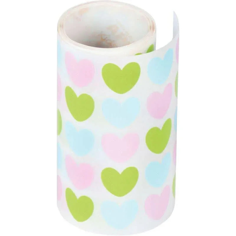 Rouleau de 900 gommettes c?urs couleurs assorties 20 x 18 mm - Ma Rentrée Facile