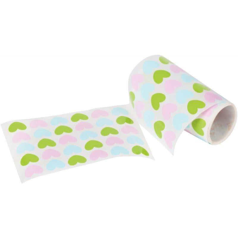Rouleau de 900 gommettes c?urs couleurs assorties 20 x 18 mm - Ma Rentrée Facile