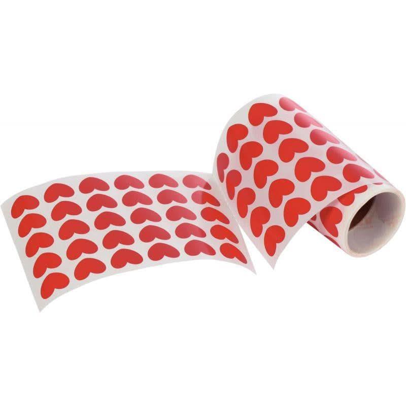 Rouleau de 900 gommettes c?ur rouges 20 x 18 mm - Ma Rentrée Facile