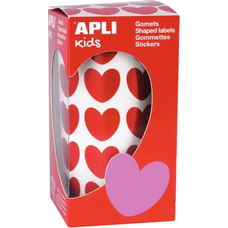 Rouleau de 900 gommettes c?ur rouges 20 x 18 mm - Ma Rentrée Facile