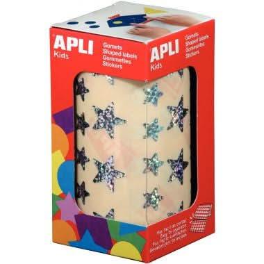 Rouleau de 2360 gommettes étoiles holographique argent - Ma Rentrée Facile