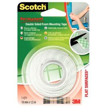 Rouleau de mousse adhésive double face 19mm x 1,5m Scotch Moun - Ma Rentrée Facile