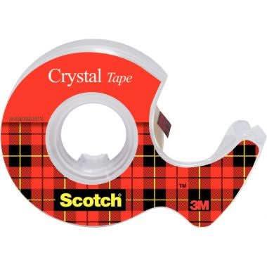 Rouleau Scotch transparent 19 mm x 7,5 m avec dévidoir Crystal Scotch - Ma Rentrée Facile