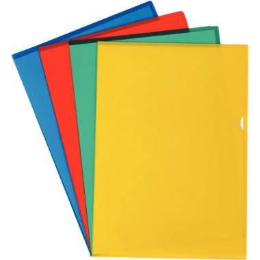 10 pochettes coin en polypropylène 14/100ème, coloris assortis - Ma Rentrée Facile