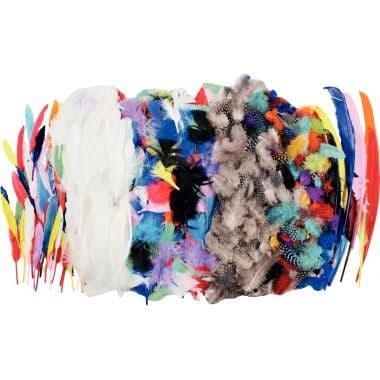 Sac de 1000 plumes assorties - environ 82grammes - Ma Rentrée Facile