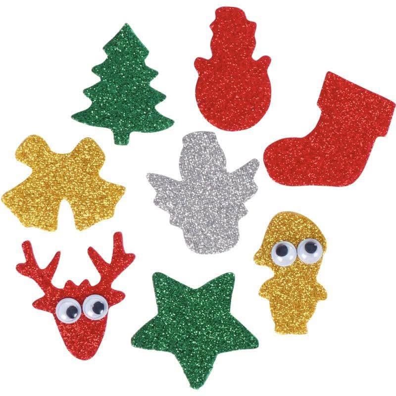 Sac de 200 décorations de Noël pailletés en caoutchouc adhésif - Ma Rentrée Facile