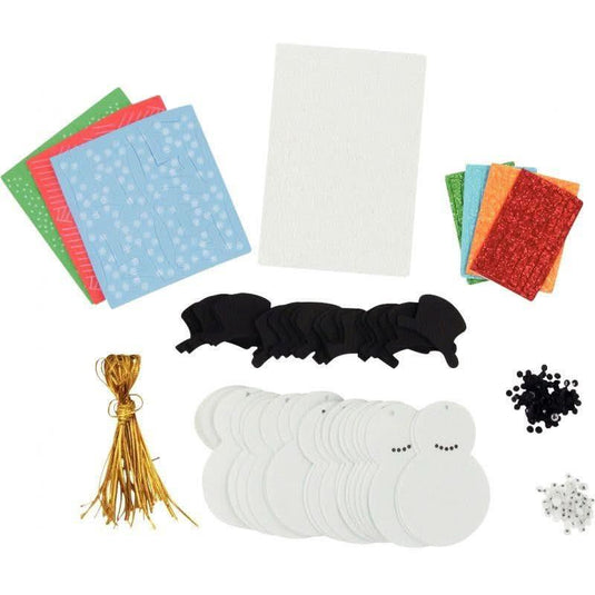 Sac de 24 bonhommes de neige mousse et accessoires - Ma Rentrée Facile
