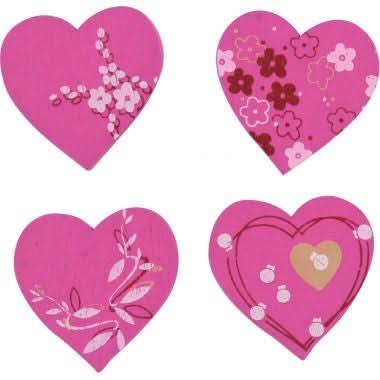 Sac de 32 c?urs en bois peint assortis - Ma Rentrée Facile