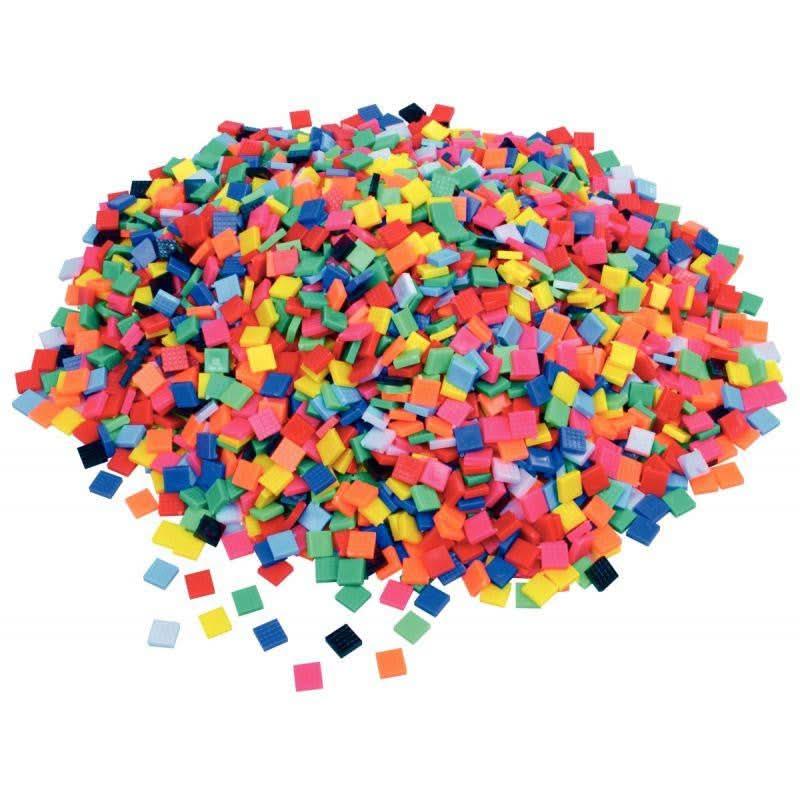 Sachet de 1 kilo de mosaïques en plastique, format : 1 x 1 cm - Ma Rentrée Facile