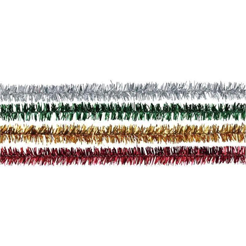 Sachet de 10 chenilles métallisées, diamètre 9mm, longueur 50cm, couleurs assorties - Ma Rentrée Facile