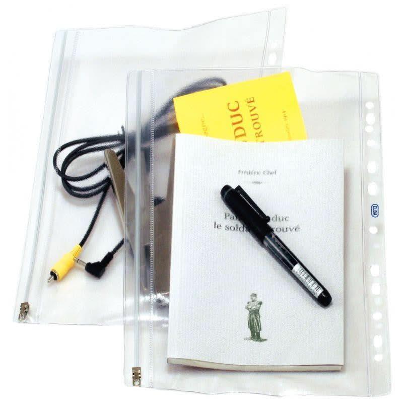 10 pochettes plastiques perforées fourre-tout avec zip, Oxford - Ma Rentrée Facile