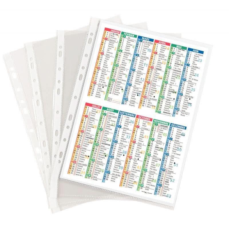 100 pochettes plastiques perforées 7,5/100ème 21x29,7 aspect lisse - Ma Rentrée Facile